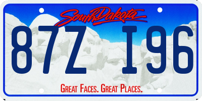 SD license plate 87ZI96