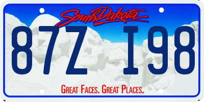 SD license plate 87ZI98