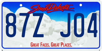 SD license plate 87ZJ04