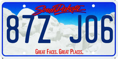 SD license plate 87ZJ06