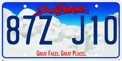SD license plate 87ZJ10