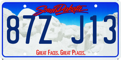 SD license plate 87ZJ13