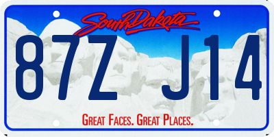 SD license plate 87ZJ14
