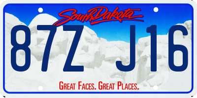 SD license plate 87ZJ16