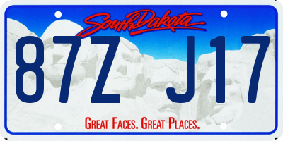 SD license plate 87ZJ17