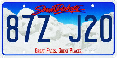 SD license plate 87ZJ20