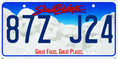 SD license plate 87ZJ24