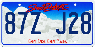SD license plate 87ZJ28
