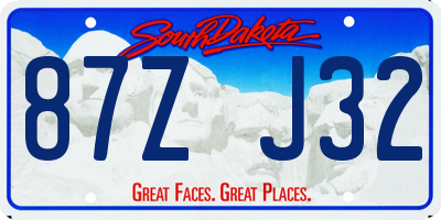 SD license plate 87ZJ32