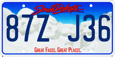 SD license plate 87ZJ36