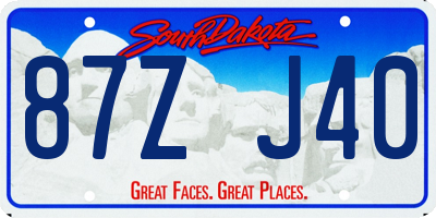 SD license plate 87ZJ40