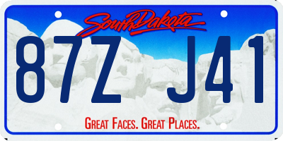 SD license plate 87ZJ41