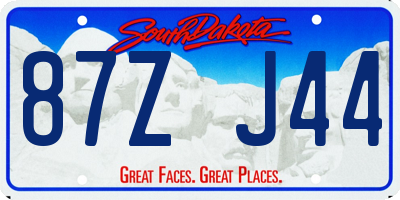SD license plate 87ZJ44