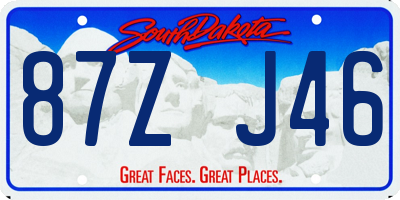 SD license plate 87ZJ46