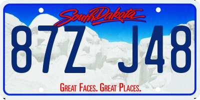 SD license plate 87ZJ48