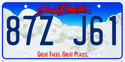SD license plate 87ZJ61