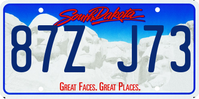 SD license plate 87ZJ73