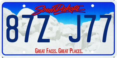 SD license plate 87ZJ77