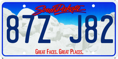 SD license plate 87ZJ82