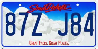 SD license plate 87ZJ84