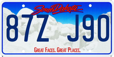 SD license plate 87ZJ90