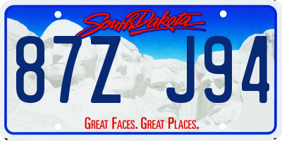 SD license plate 87ZJ94