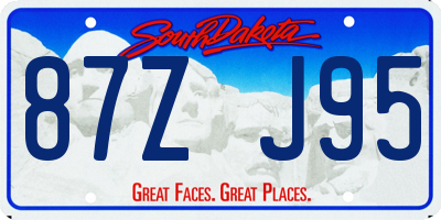 SD license plate 87ZJ95