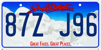 SD license plate 87ZJ96