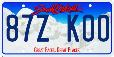 SD license plate 87ZK00