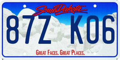 SD license plate 87ZK06