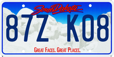 SD license plate 87ZK08