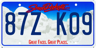SD license plate 87ZK09