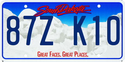 SD license plate 87ZK10