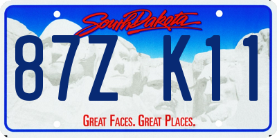 SD license plate 87ZK11