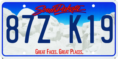 SD license plate 87ZK19