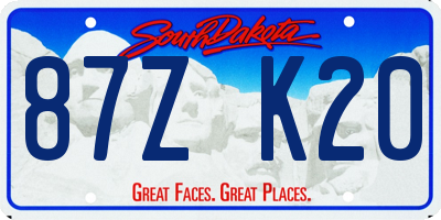 SD license plate 87ZK20