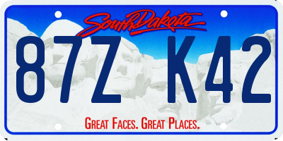 SD license plate 87ZK42