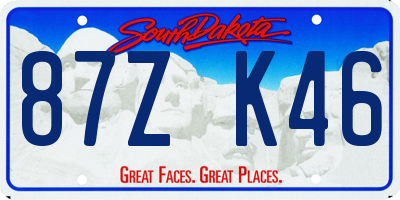 SD license plate 87ZK46