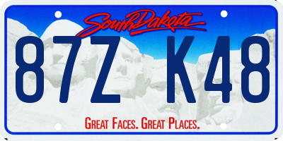 SD license plate 87ZK48