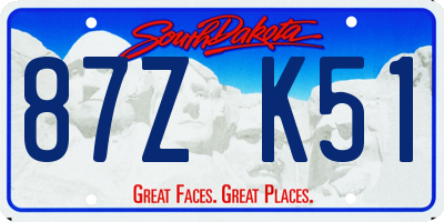 SD license plate 87ZK51