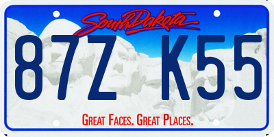 SD license plate 87ZK55