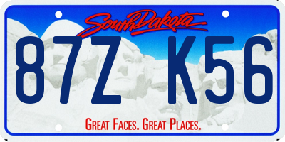 SD license plate 87ZK56