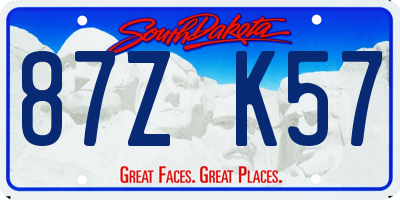 SD license plate 87ZK57