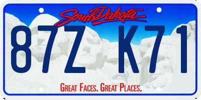 SD license plate 87ZK71