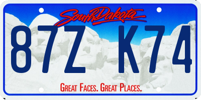 SD license plate 87ZK74
