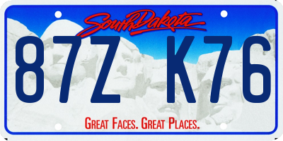 SD license plate 87ZK76