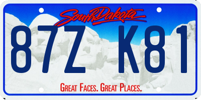 SD license plate 87ZK81