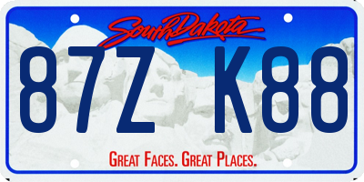 SD license plate 87ZK88
