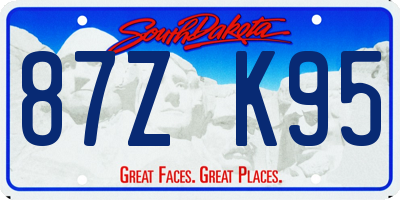 SD license plate 87ZK95