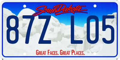 SD license plate 87ZL05